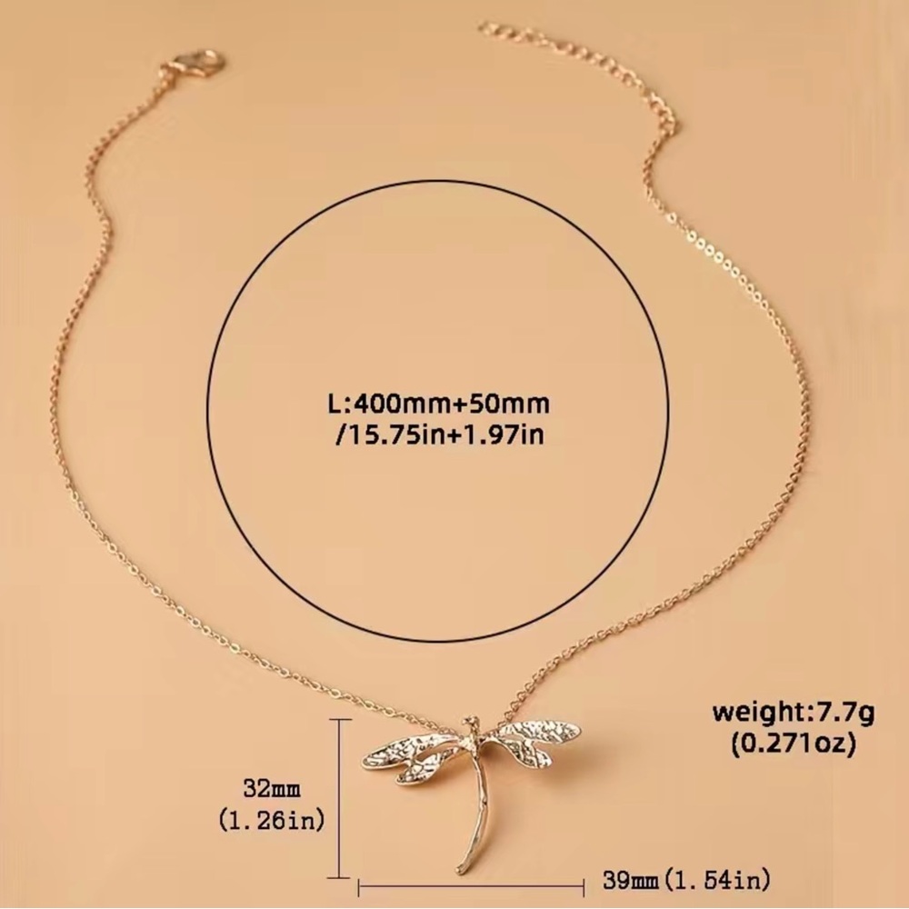 COPY - Golden Dragonfly Necklace - Picture 5 of 5